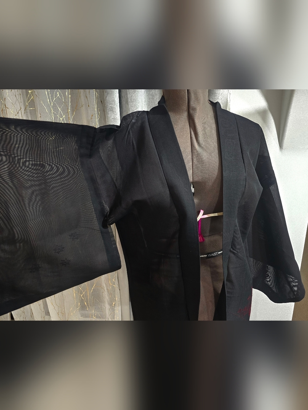 ALL SILK Summer Short Kimono Jacket Wit ALL Silk Embroidery - Georgeous